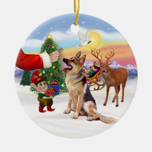 Behandeling voor een Duitse Herdershond Keramisch Ornament (Voorkant)