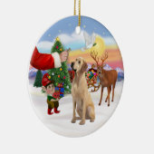 Behandeling voor een gele Labrador Keramisch Ornament (Rechts)