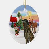 Behandeling voor een gestreepte Greyhound Keramisch Ornament (Rechts)