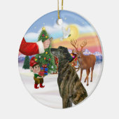 Behandeling voor een gestreepte Greyhound Keramisch Ornament (Links)