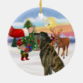 Behandeling voor een gestreepte Greyhound Keramisch Ornament (Achterkant)