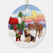 Behandeling voor een Norwich Terrier Keramisch Ornament (Links)