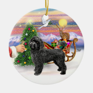 Behandeling voor een Portugese Waterdog (zwart, st Keramisch Ornament