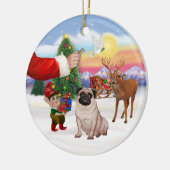 Behandeling voor een Pug Keramisch Ornament (Links)