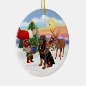 Behandeling voor een Rottweiler Keramisch Ornament (Rechts)