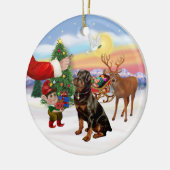 Behandeling voor een Rottweiler Keramisch Ornament (Links)