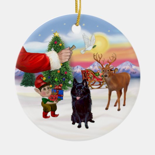 Behandeling voor een Schipperke Keramisch Ornament (Voorkant)