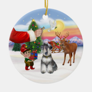 Behandeling voor een Schnauzer (natuurlijke oren) Keramisch Ornament