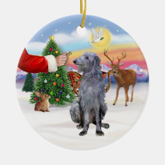 Behandeling voor een Schotse Deerhound Keramisch Ornament (Voorkant)