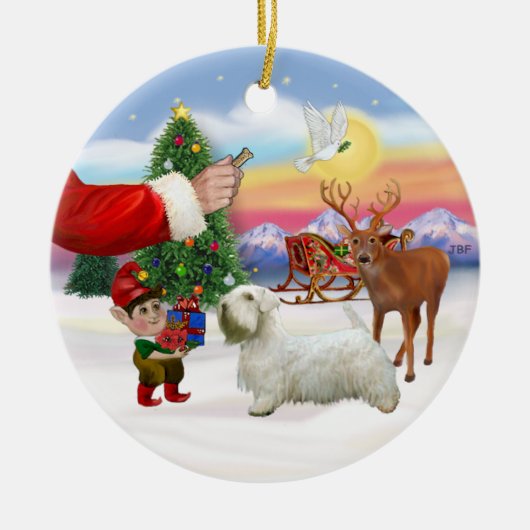 Behandeling voor een Sealyham Terrier Keramisch Ornament (Voorkant)