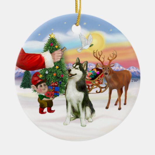 Behandeling voor een Siberische Husky (#3) Keramisch Ornament (Voorkant)