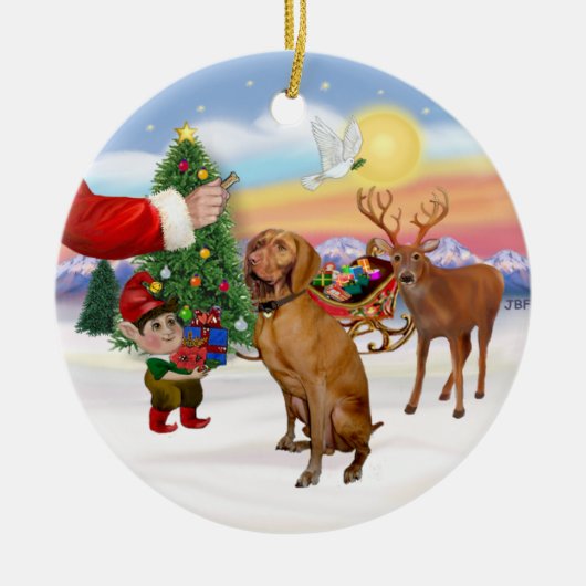 Behandeling voor een Vizsla Keramisch Ornament (Voorkant)