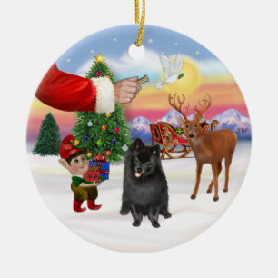 Behandeling voor een zwarte Pomeranian Keramisch Ornament