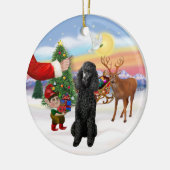 Behandeling voor een zwarte Standard Poodle Keramisch Ornament (Links)