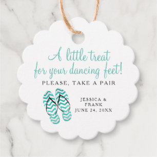 Behandeling voor Teenslippers met dansingsvoeten Bedankjes Labels