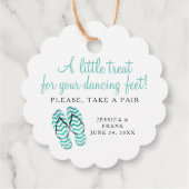 Behandeling voor Teenslippers met dansingsvoeten Bedankjes Labels (Achterkant)