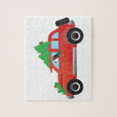 Behandeling Walker Coonhound die een kerstauto bes Legpuzzel (Verticaal)