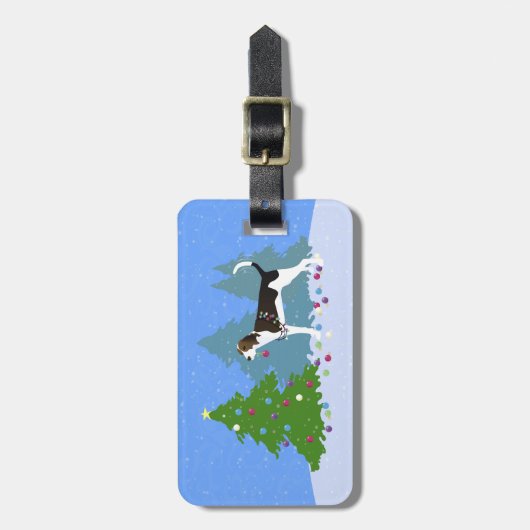 Behandeling Walker Coonhound die kerstbomen decorr Bagagelabel (Voorkant verticaal)