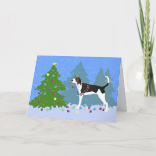 Behandeling Walker Coonhound die kerstbomen decorr Feestdagen Kaart