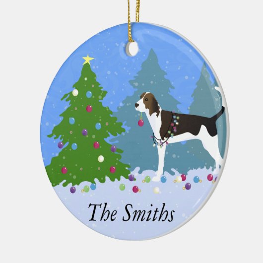 Behandeling Walker Coonhound die kerstbomen decorr Keramisch Ornament (Links)