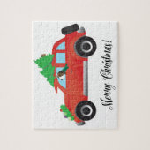 Behandeling Walker Coonhound Drift een kerstauto Legpuzzel (Verticaal)