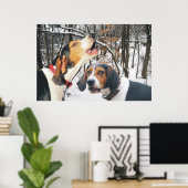 Behandeling Walker Coonhound Snowy Bos Poster (Thuiskantoor)