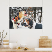 Behandeling Walker Coonhound Snowy Bos Poster (Keuken)