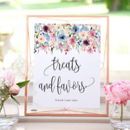 Behandelingen + Gefallen Waterverf Bloem Bloei Poster