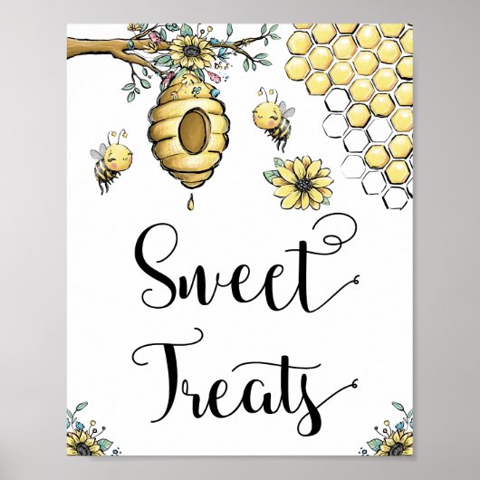 Behandelingen van Floral Beehive Honey Sweet Bee S Poster (Voorkant)