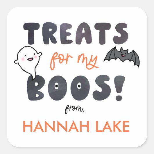 Behandelingen voor Mijn Boos Kinder Halloween Vierkante Sticker (Voorkant)