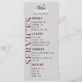 Behandelingenmenu ontwerp schoonheidssalon menu (Voorkant)