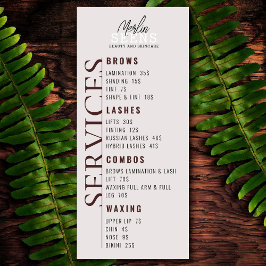 Behandelingenmenu ontwerp schoonheidssalon menu