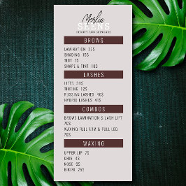 Behandelingenmenu ontwerp schoonheidssalon menu