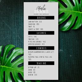 Behandelingenmenu ontwerp schoonheidssalon menu