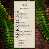 Behandelingenmenu ontwerp schoonheidssalon menu
