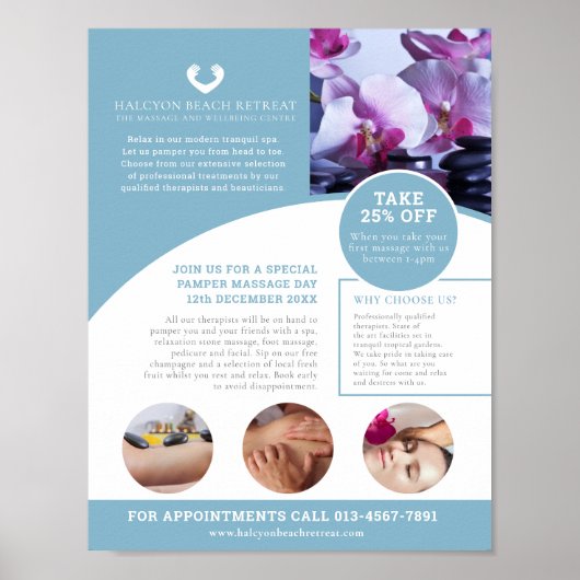 Behandelingspromo voor kuddemassage wellness cente poster (Voorkant)