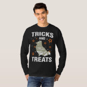 Behandelt amp Tricks Pommeren Halloween Costume Mu T-shirt (Voorkant volledig)