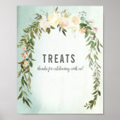 Behandelt Tafel Groene Roze Baby Sprinkle Shower Poster (Voorkant)