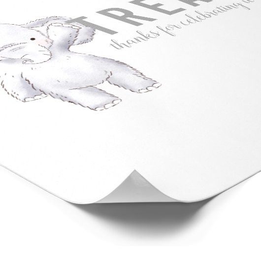 Behandelt Tafelteken Baby Sprinkle Elephant & bann Poster (Hoek)