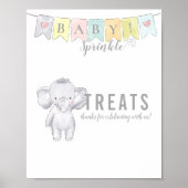 Behandelt Tafelteken Baby Sprinkle Elephant & bann Poster (Voorkant)