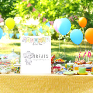 Behandelt Tafelteken Baby Sprinkle Elephant & bann Poster