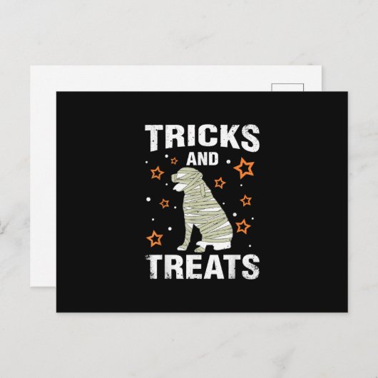 Behandelt _ Tricks Rottweiler Halloween Costume Mu Aankondigingskaart (Voorkant / Achterkant)