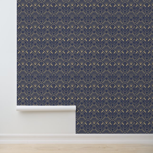 Behang - Art Deco Geel/Paars (Applicatie)