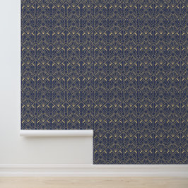 Behang - Art Deco Geel/Paarse