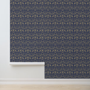Behang - Art Deco Geel/Paarse