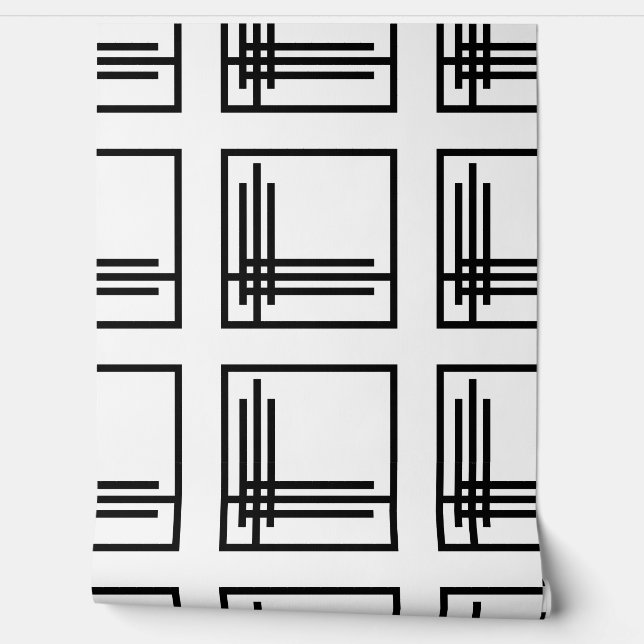 Behang - Art Deco Zwart / Wit (Afrollen)