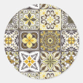 Behang Backsplashes/Talavera geïnspireerde tegels/ Ronde Sticker (Voorkant)