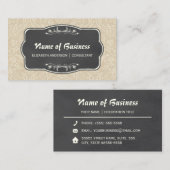  behang Beige Damast en krijtbord Visitekaartje (Voorkant / Achterkant)