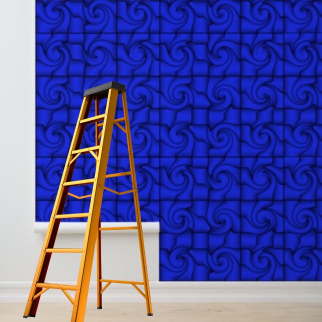 Behang Blauwe Grafische Patroon Afscheurbaar (Creator heeft geüpload)