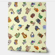 Behang Educatieve print met een leuk dierenalfabet